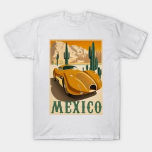 Mexico Desert Supercar Vintage Travel Art Poster T-Shirt